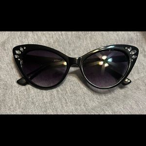 Betsey Johnson cat eye sunglasses with rhinestones